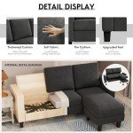 L-Shaped Convertible Sectional Sofa - Dark Gray