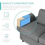 Gray L-Shaped Upholstered Sectional Sofa with Ottoman
