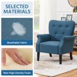 Navy Blue Mid Century Accent Armchair for Small Spaces