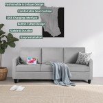 72" Grey 3-Seater Couch with USB Ports
