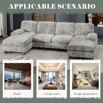 Furniwell U-Shaped Convertible Sectional Sofa Set