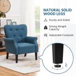 Navy Blue Mid Century Accent Armchair for Small Spaces