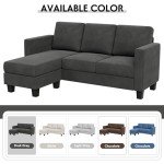 L-Shaped Convertible Sectional Sofa - Dark Gray