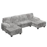 Furniwell U-Shaped Convertible Sectional Sofa Set