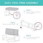 Gray L-Shaped Upholstered Sectional Sofa with Ottoman