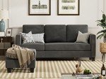 L-Shaped Convertible Sectional Sofa - Dark Gray