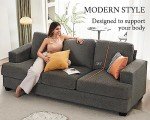 89" Modern Gray Sofa Couch with Deep Seats