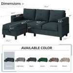 Modern 79-Inch Convertible Sectional Sofa - Dark Grey