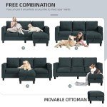 Modern 79-Inch Convertible Sectional Sofa - Dark Grey