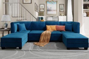 Vongrasig 6-Piece Modular Velvet Sectional Sofa