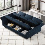 Belffin Blue Modular Velvet Sectional Sofa with Chaise
