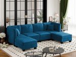 Vongrasig 6-Piece Modular Velvet Sectional Sofa