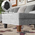 Modern U-Shaped Convertible Sectional Sofa, Gray