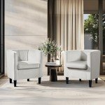 Beige Velvet Accent Chairs - Modern & Comfortable