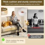 Comfy 89-Inch Beige Loveseat Sofa for Living Room
