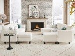 Beige Modular U-Shaped Sectional Sofa Couch