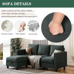 Dark Grey L-Shaped Sectional Couch with Ottoman