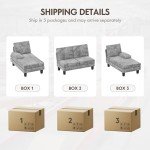 Modern U-Shaped Convertible Sectional Sofa, Gray