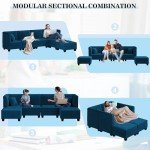 Vongrasig 6-Piece Modular Velvet Sectional Sofa
