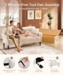 Cozy 69" Small Sofa with 2 Pillows