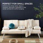 Light Gray Modern Folding Futon Sofa Bed