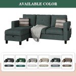 Dark Grey L-Shaped Sectional Couch with Ottoman