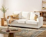 Comfy 89-Inch Beige Loveseat Sofa for Living Room