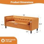 Elegant Velvet Mid-Century Sofa with Pillows