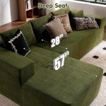 Ovivios 104" Cloud L-Shape Sectional Sofa - Green