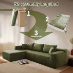 Ovivios 104" Cloud L-Shape Sectional Sofa - Green