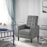 Gray Mid-Century Modern Fabric Recliner Chair