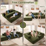 Ovivios 104" Cloud L-Shape Sectional Sofa - Green