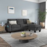 78'' Gray Convertible Sectional Sofa with Storage Ottoman