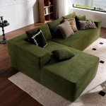 Ovivios 104" Cloud L-Shape Sectional Sofa - Green
