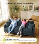 Welzona 83" Comfy Loveseat Sofa in Blue Grey