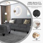 78'' Gray Convertible Sectional Sofa with Storage Ottoman