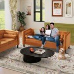 Elegant Velvet Mid-Century Sofa with Pillows