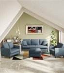 Welzona 83" Comfy Loveseat Sofa in Blue Grey