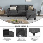 78'' Gray Convertible Sectional Sofa with Storage Ottoman