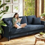 Welzona 83" Comfy Loveseat Sofa in Blue Grey