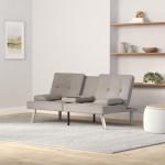 Light Gray Modern Folding Futon Sofa Bed