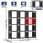 Mavivegue 12-Cube Metal Storage Bookcase - Black