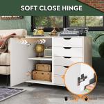 5-Drawer Wood Dresser Chest with Door Storage