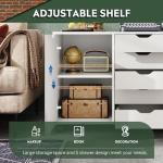 5-Drawer Wood Dresser Chest with Door Storage