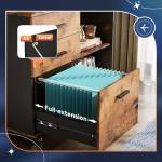 DEVAISE 3 Drawer Mobile File Cabinet - Rustic Brown