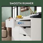 5-Drawer Wood Dresser Chest with Door Storage