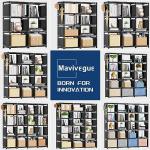Mavivegue 12-Cube Metal Storage Bookcase - Black