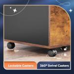 DEVAISE 3 Drawer Mobile File Cabinet - Rustic Brown
