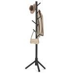 Freestanding Coat Rack with 8 Hooks and Adjustable Height