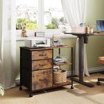 Devise 3-Drawer Rolling File Cabinet with Shelf